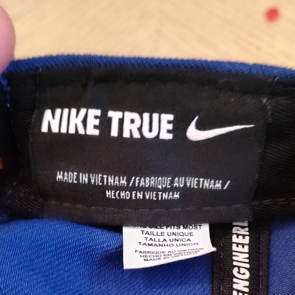 NIKE TRUE Large Logo Logic Snapback Cap Royal Blue & Neon Orange - Rare - Picture 6 of 7